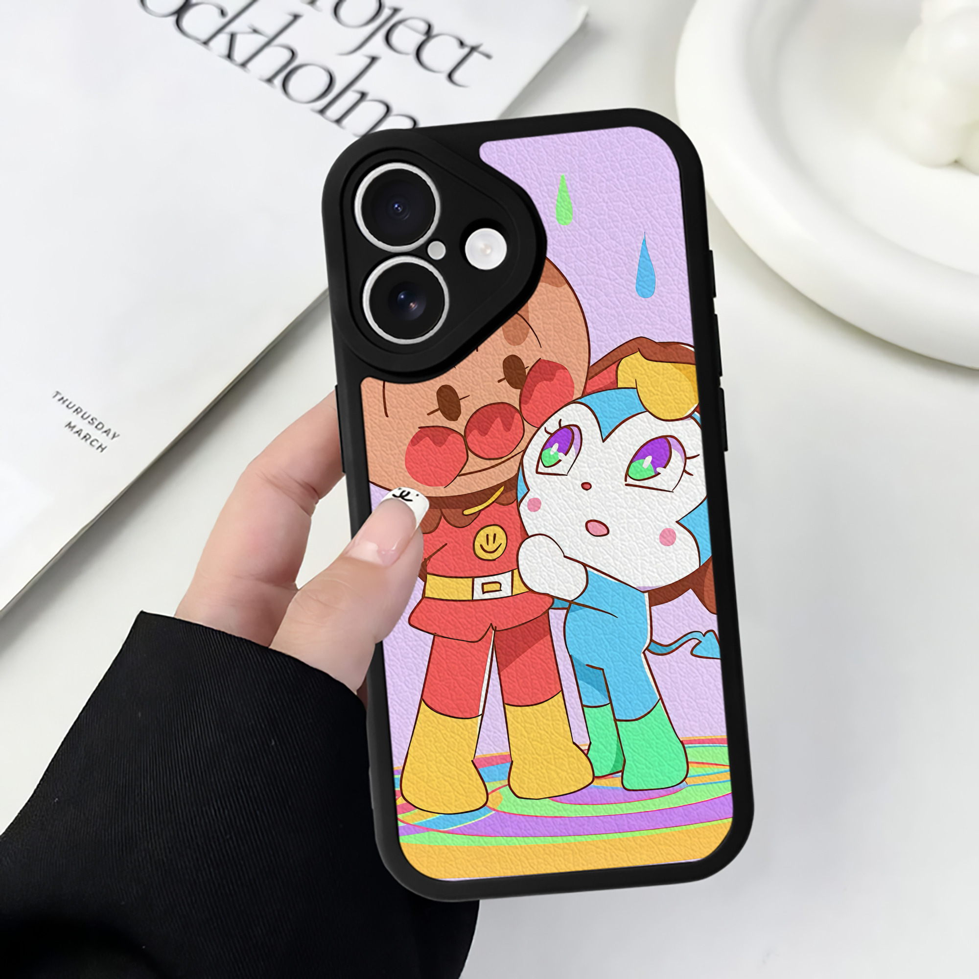 （画像用） アンパンマン Anpanman 【iPhone 16シリーズ対応】シリコンスマホケース（レザー調） 材質：シリコン